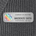 DIY Colour Brushed Grey Printed Plastic Employee Name Tag<br><div class="desc">**Please note that the background is printed to look metallic, but the product is not made of metal and is not engraved.** Represent your business in style by supplying staff with modern and professional custom logo rectangular plastic name tags, available with your choice of pin or magnetic backing. Colours, fonts...</div>