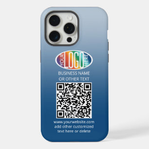 DIY Colour Gradient • Business Logo & QR Code iPhone 15 Pro Max Case