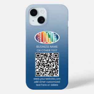 DIY Colour Gradient • Business Logo & QR Code Toug iPhone 15 Case