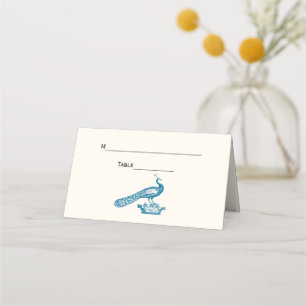 DIY Colour Peacock on Crown Place Escort Card Ivor