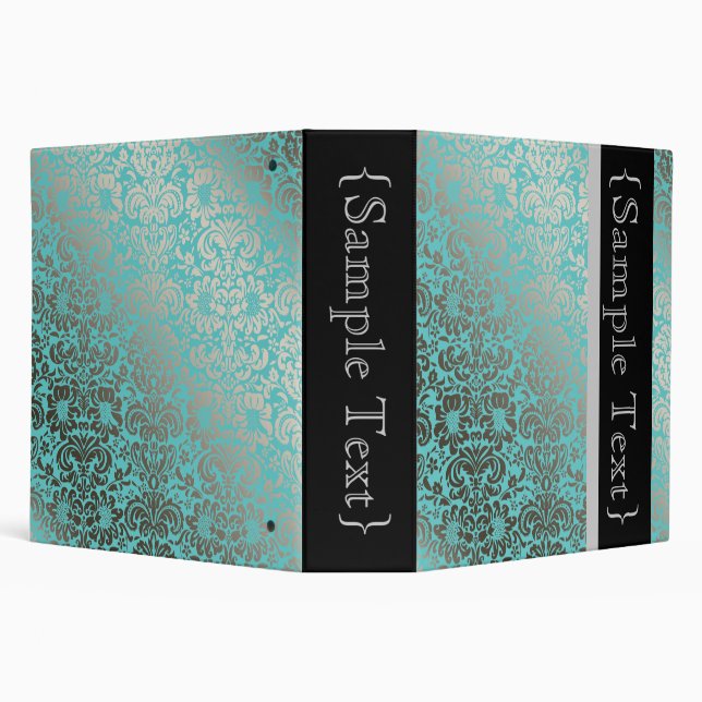 DIY Colour PixDezines Fidora/Faux SIlver Damask Binder (Background)