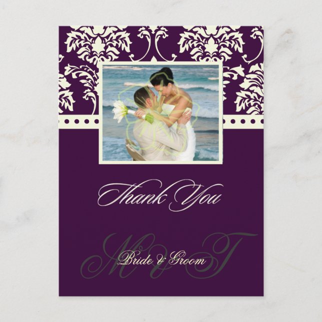 DIY Colour/Wedding Thank You Photo postcards, Postcard (Front)