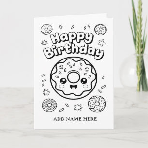 DIY colouring folded doughnuts birthday card