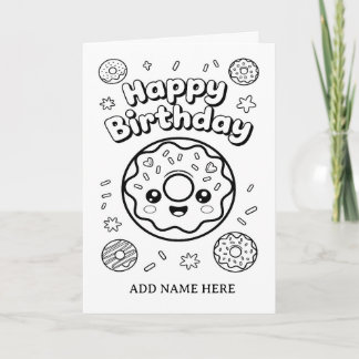 DIY colouring folded doughnuts birthday card