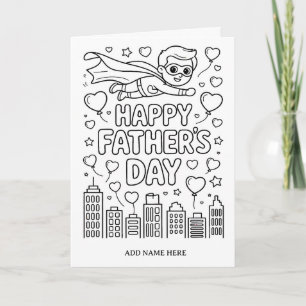 DIY colouring folded superhero dad card