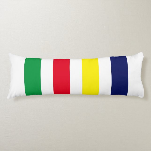 DIY Colours 4 Stripe Red Blue Yellow Green White Body Pillow (Front)