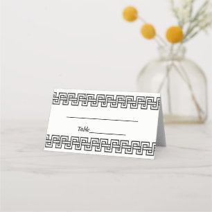 DIY Colours - Black Greek Key Meander Border #5W Place Card