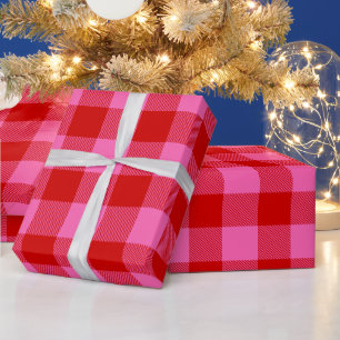 DIY Colours Buffalo Plaid Tartan Med SV Red Ht Pin Wrapping Paper