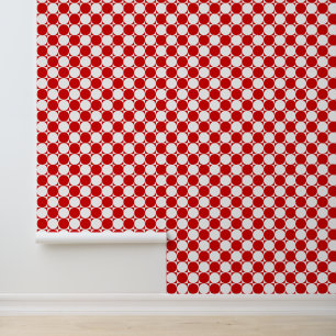 DIY Colours Circle in Square #2 Red White Wallpaper