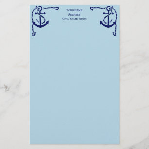 DIY Colours Corner Anchor with Rope Navy Light Blu Stationery
