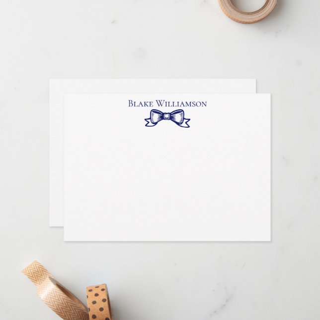 DIY Colours Elegant Bow Ribbon #6 Blue Card (Front/Back In Situ)