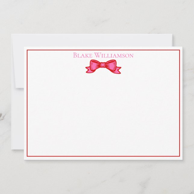 DIY Colours Elegant Bow Ribbon #6 Frm Red Hot Pink Card (Front)