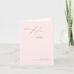 DIY Colours Elegant Luxe Calligraphy Her Vows Card