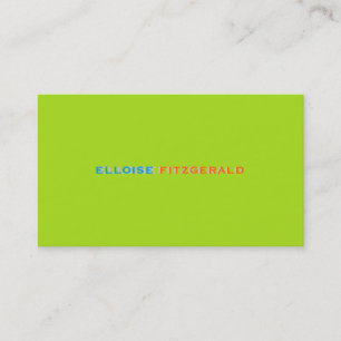DIY colours+fonts business card/neon lime Business Card