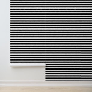 DIY Colours Horizontal Stripes Black White Wallpaper