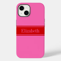 DIY Colours Hot Pink, Red Ribbon Name Monogram S
