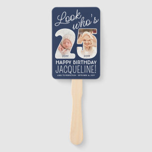 DIY Colours • Look Who's 25 Happy Birthday 4 Photo Hand Fan