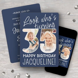DIY Colours • Look Who's 35 Birthday Party 2 Photo Invitation