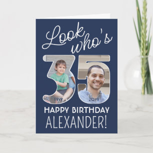 DIY Colours • Look Who's 35 Happy Birthday 2 Photo Card