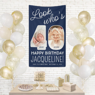 DIY Colours • Look Who's 40 Birthday Party 2 Photo Banner