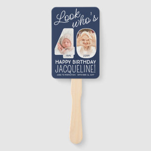 DIY Colours • Look Who's 40 Happy Birthday 4 Photo Hand Fan