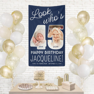 DIY Colours • Look Who's 45 Birthday Party 2 Photo Banner