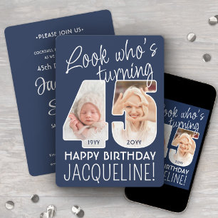 DIY Colours • Look Who's 45 Birthday Party 2 Photo Invitation