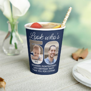 DIY Colours • Look Who's 50 Birthday Party 2 Photo Paper Cups