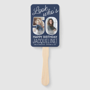 DIY Colours • Look Who's 50 Happy Birthday 4 Photo Hand Fan