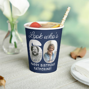 DIY Colours • Look Who's 60 Birthday Party 4 Photo Paper Cups