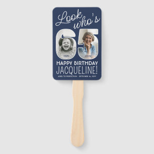 DIY Colours • Look Who's 65 Happy Birthday 4 Photo Hand Fan