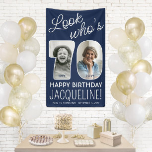 DIY Colours • Look Who's 70 Birthday Party 2 Photo Banner