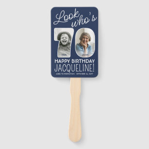 DIY Colours • Look Who's 70 Happy Birthday 4 Photo Hand Fan