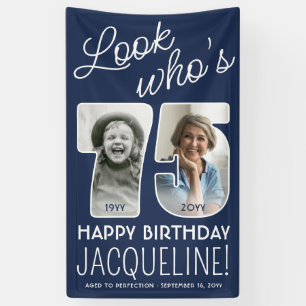 DIY Colours • Look Who's 75 Birthday Party 2 Photo Banner