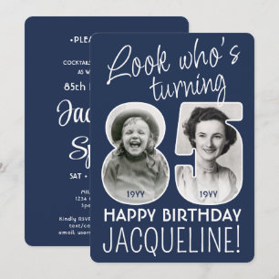DIY Colours • Look Who's 85 Birthday Party 2 Photo Invitation
