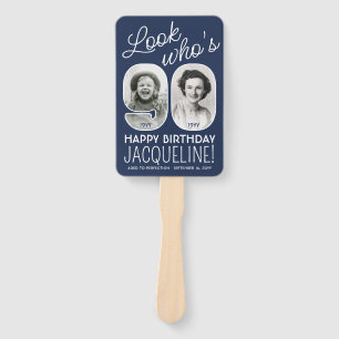 DIY Colours • Look Who's 90 Happy Birthday 4 Photo Hand Fan