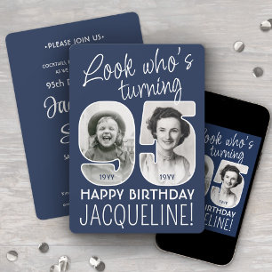 DIY Colours • Look Who's 95 Birthday Party 2 Photo Invitation