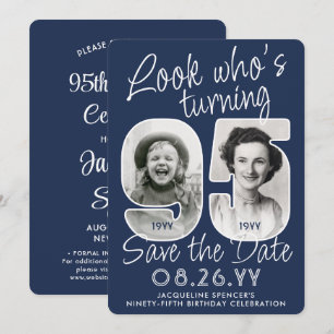 DIY Colours • Look Who's 95 Birthday Party 2 Photo Save The Date