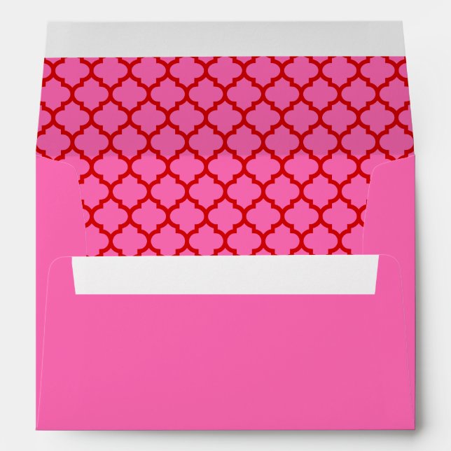 DIY Colours Moroccan Quatrefoil #5 Hot Pink Red Envelope (Back (Bottom))