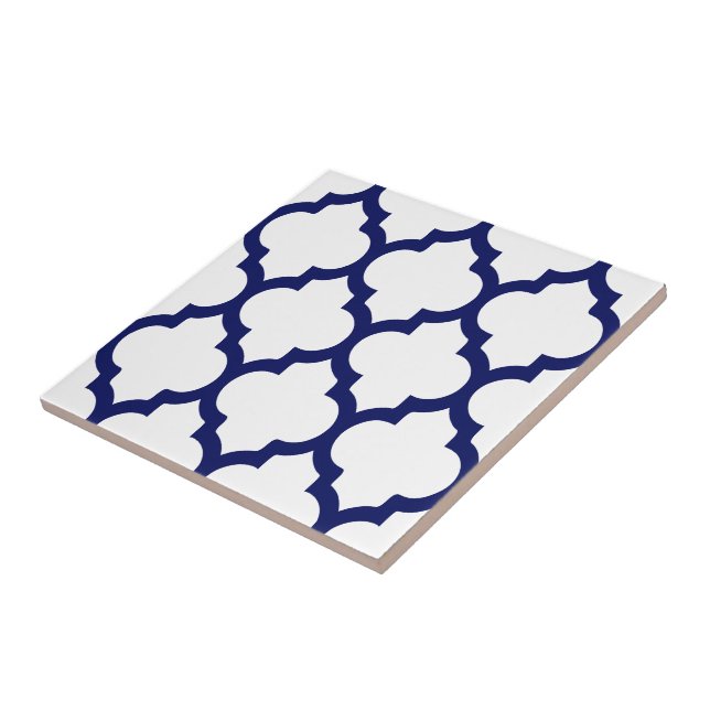 DIY Colours Moroccan Quatrefoil Pattern #5 LG Blue Tile (Side)