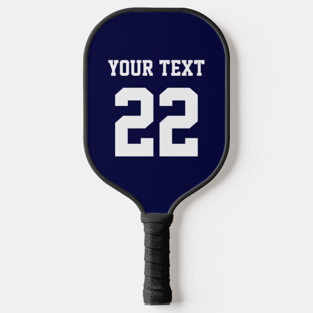 DIY Colours Navy Blue Sports Team Jersey Pickleball Paddle (Front)