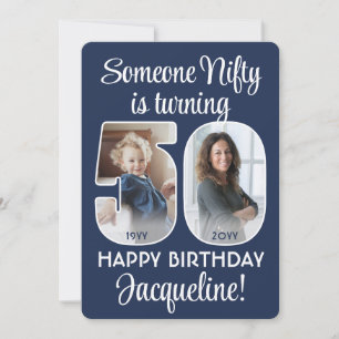 DIY Colours • Nifty Fifty 50th Birthday Party Phot Invitation