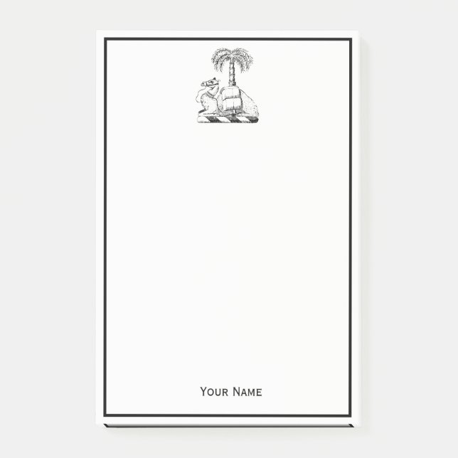 DIY Colours Preppy Heraldic Camel Palm Tree Post-it Notes (Front)