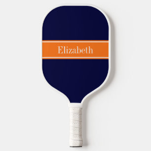 DIY Colours Pumpkin Orange Ribbon Navy BG S Pickleball Paddle