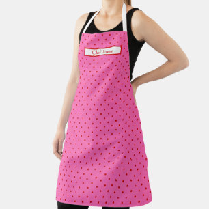 DIY Colours Red Hot Pink POLKA Dots Dotted Pattern Apron