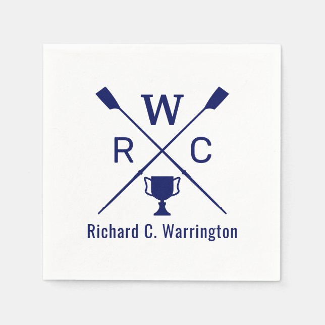 DIY Colours Rowing Crew Blades Oars Trophy Name In Napkin (Front)
