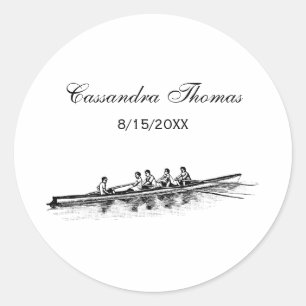 DIY Colours Rowing Rowers Crew Team Sports Classic Round Sticker