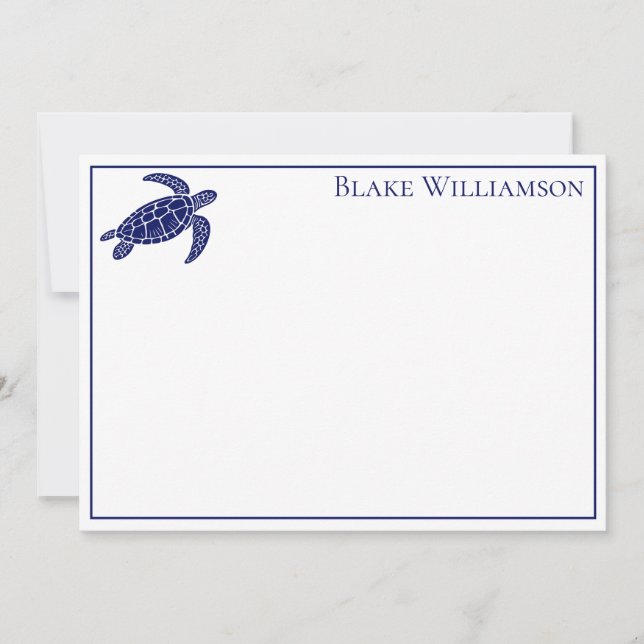 DIY Colours Sea Turtle #6 Framed Blue Card (Front)