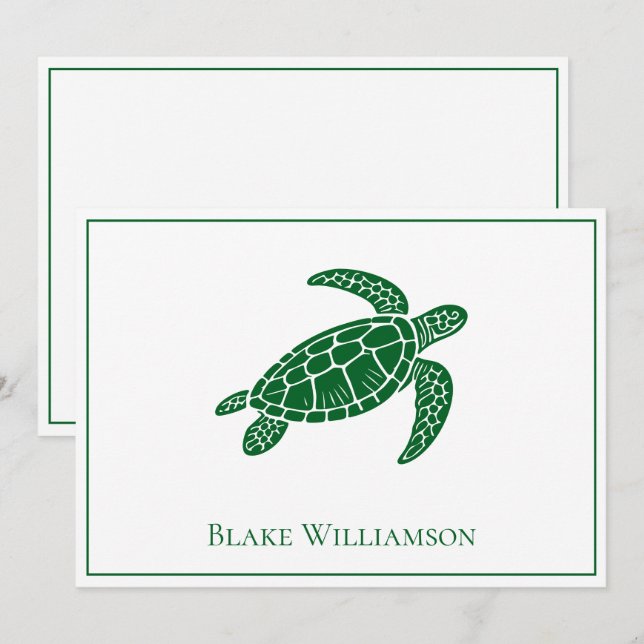 DIY Colours Sea Turtle #6 Framed Blue Card (Front/Back)