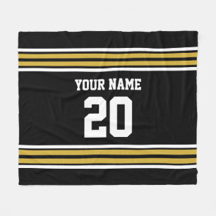 DIY Colours Team Jersey Stripes Black Gold SV Fleece Blanket